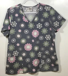 Top de mujer talla M mediana mod flores gris rosa verde *leer* - Imagen 1 de 6
