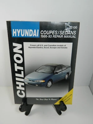 Manual de reparación de servicio Chilton 1986-1993 Hyundai Elantra Excel Scoupe Sonata Foto 1 de 4