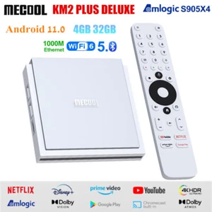 MECOOL KM2 PLUS Deluxe Android 11 4K ATV Box 4G 32G S905X4 WiFi6 1000M AV1 BT5.0 - Picture 1 of 17