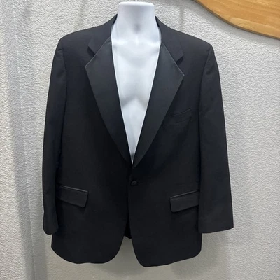 VTG Givenchy Men XXL Black 100% Wool Tuxedo 1 Button Blazer Union Made in USA - Image 1 of 4