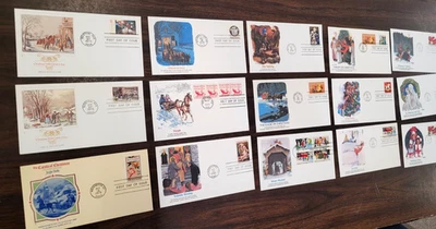 1976 Fleetwood FDC  • Christmas with Currier & Ives, misc 25 Christmas 13¢ (C8 - Image 1 of 4