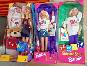 Lot of THREE (3) BARBIE DOLL NRFB FAO Schwarz Shopping Spree FUN! - Picture 1 of 11
