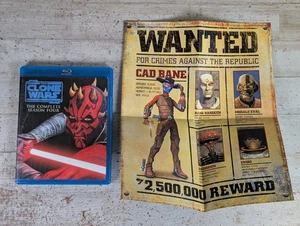 Star Wars The Clone Wars Season 4 Blu-Ray with Wanted Poster - Picture 1 of 8