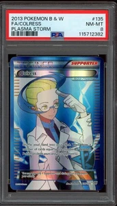 Pokemon PSA 8 Colress 135/135 Black & White Plasma Storm Full Art Rare NM - Bild 1 von 2