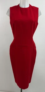 Victoria Beckham Red Sleeveless Sheath Dress  SZ 10 US - Picture 1 of 6