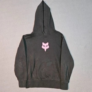 FOX Racing Youth Hoodie Black Pink Logo Pullover Sweatshirt Medium Boys Girls - Picture 1 of 9