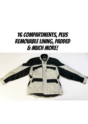 Chaqueta de motociclismo CORTECH Advanced Three Quarter, negra y beige, talla S Foto 1 de 4