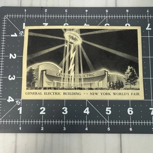 1939-40 General Electric Building New York World's Fair Linen Unposted Postcard - Picture 1 of 5