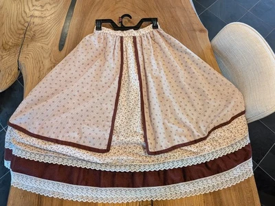 Falda Delantal Vintage Años 70 Gunne Sax Jessica's Gunnies Rojo Blanco Foto 1 de 4