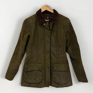 Barbour Classic Beadnell Wax Waterproof Brown Rain Coat Jacket Size UK 10  - Bild 1 von 11