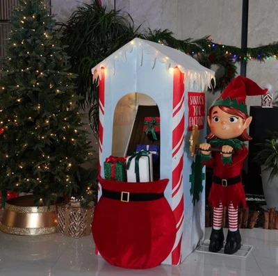 5.5 ft Animatronic Musical Girl Elf with Presents Yard Christmas Decoration 🎁 - Image 1 of 4