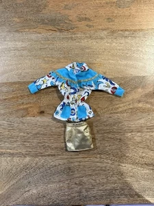 1993 Barbie Western Stampin Fashions Outfit Mattel Vintage Teal Gold White - Picture 1 of 7