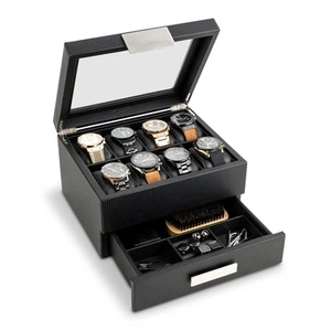 Uhrenbox mit Diener Schublade für Herren - 8 Fächer Luxus Gehäuse Display Organizer, C... - Bild 1 von 4