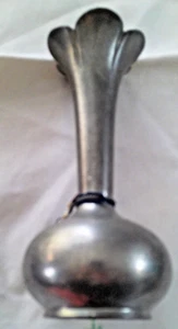 Vntg Signed Brodene Mylius (BM) NORWAY Pewter Vase 8” Fluted Edge Model 659/5 - Picture 1 of 9