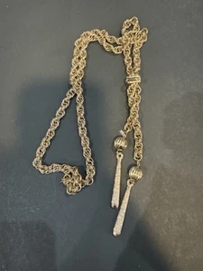 Vintage Gold Tone Chunk Statement Lariat Necklace - Picture 1 of 4