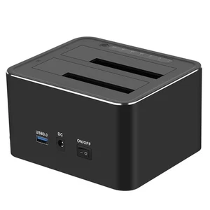 Dual Bay 2.5"/3.5" Hard Drive Docking Station Duplicator Clone Function USB 3.0 - Picture 1 of 11