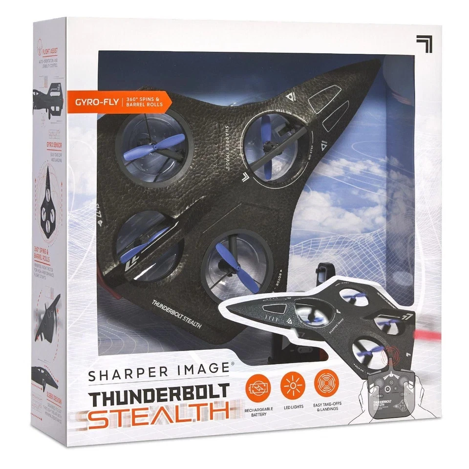 Sharper Image Thunderbolt Stealth Drone Gyro-Fly Rechargeable With Flight Assist - Image 1 of 4