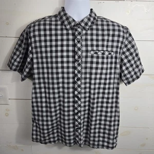 Smartwool Mens Large Button Up Short Sleeve Shirt Plaid Blue Merino Wool Cotton - Picture 1 of 10