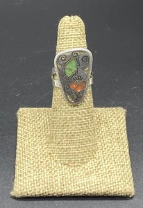RNL, LACONSELLO/CAROLYN POLLACK-Sterling Butterfly Flower Inlay Ring-SIZE 6 1/2 - Picture 1 of 12