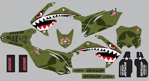Tiger Shark Graphic kit for Honda CRF450 CRF 450 2009-2012 decal Military green - Picture 1 of 4