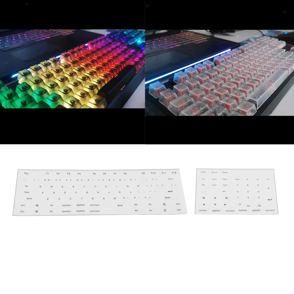 English Keyboard Side Stickers for DSA Height Mechanical Keycaps Computer - Image 1 of 1