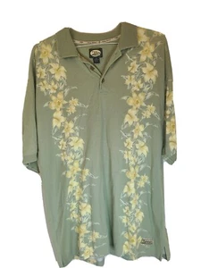 Men Tommy Bahama Green Floral Hawaiian Golf Polo Shirt Size Medium Beach Casual - Picture 1 of 6