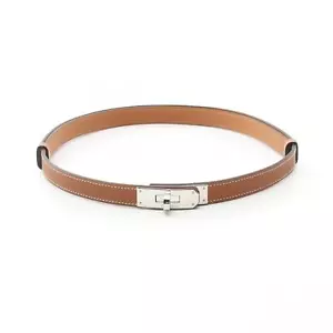 HERMES Kelly Gürtel Taurillon Clemence Leder Braun Gold Gebraucht Damen D SHW - Bild 1 von 6