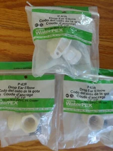 Lot of 3 Watts Quick Connect 1/2" FIP Female DROP EAR ELBOW Push Fit PEX - Picture 1 of 6