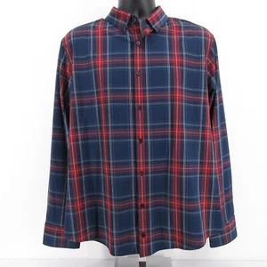 Mizzen Main Shirt Mens XL Blue Red Plaid Leeward No Tuck Performance Long Sleeve - Picture 1 of 9
