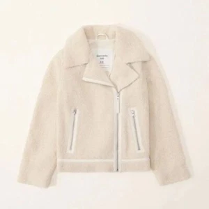 Abercrombie Kids Shearling Sherpa Biker Jacket Size 7/8 - Picture 1 of 7