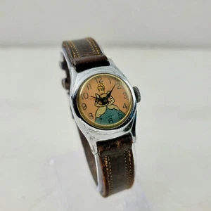 RARE VINTAGE US TIME CINDERELLA BLUE MECHANICAL HANDWIND WOMEN'S WATCH FOR PARTS - Picture 1 of 10