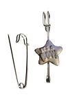 FT324 It's a Boy Star Large Solid Pewter Scarf Kilt Pin Pewter 3" 7.5 cm