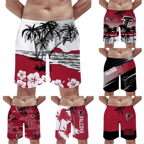 Atlanta Falcons Men’s Summer Board Shorts Beach Drawstring Pockets Swim Trunks Cover