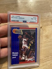 Michael Jordan PSA 8 1991 Fleer Collector League Leaders #220 INVEST Last Dance