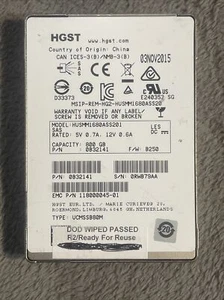 Disque SSD HGST EMC HUSMM1680ASS201 800 Go SAS 3 2,5 pouces - Photo 1/3