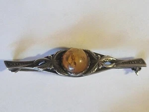 Vintage Brooch 925 silver Weight 3.6 g. Amber. - Picture 1 of 10