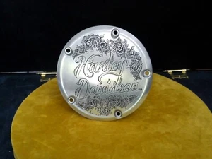 HARLEY DAVIDSON CUSTOM HAND ENGRAVED 5 HOLE DERBY COVER 7.25" DIAMETER #2 - Picture 1 of 15