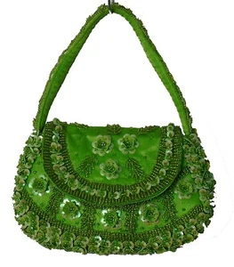 hand bags from beads and sequins,for a party, pink,green,red,blk,blue,gold,grey - Picture 1 of 11