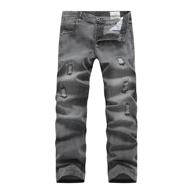 Pantalones de mezclilla negros desgastados Bishop talla 32-44 FOX JEANS para hombre Foto 1 de 4