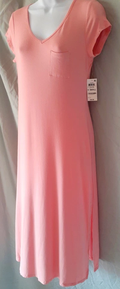 Camisón rosa Alfani manga gorra pantorrilla talla X-pequeño 34" busto Foto 1 de 4