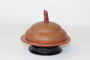 Betel Nut Box Lidded Lacquer Circular Box Asian Trinket Box - Picture 1 of 10