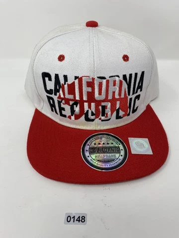 California Republic Men's Snapback White&Red Adjustable Cover