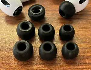 9pc Memory Foam Tips For Apple Airpods Pro 1 or 2 Headphones Black Ear Buds - Picture 1 of 3