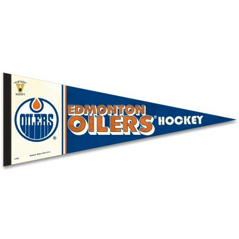 EDMONTON OILERS CLASSIC THROWBACK PREMIUM QUALITY PENNANT 12"X30" BANNER Cover