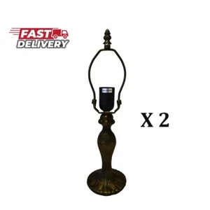 2 x Medium Tiffany Style lamp Abstract Base Only Bedside Table Lamp for 10 inch - Picture 1 of 4