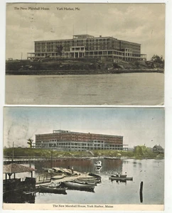 Vintage MAINE POSTCARDS SET OF 2 "NEW" MARSHALL HOUSE YORK HARBOR ME 1918-1919 - Picture 1 of 2