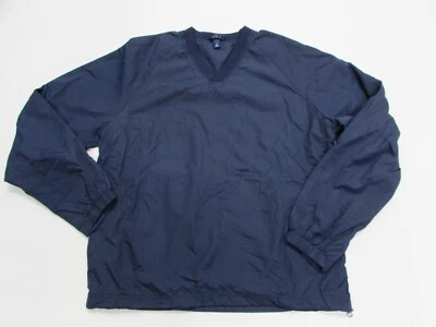 Chaqueta Sport Tek Para Hombre Cuello en V Talla M Mediana Camisa Azul Oscuro Forrada Rompevientos Golf Foto 1 de 4