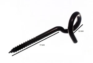 Pigtail Swing Hammock Screw In Hook 130mm L Black Jappanned Steel With Pck 50 - Picture 1 of 1