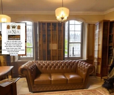 CHESTERFIELD Austin 3 Sitz Sofa Aniline   - Luxus Echt Leder Aniline - Bild 1 von 4
