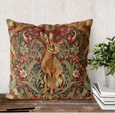 Pillow Cover William Morris Rabbit  LINEN  18 x 18 - Image 1 of 4